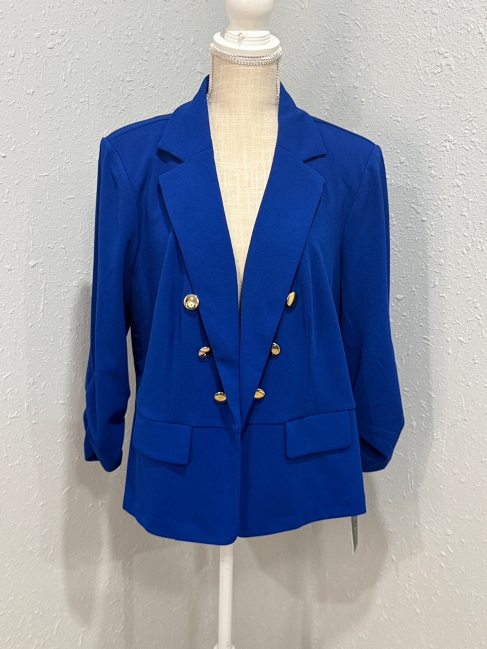 NYC Royal Blue‎ Double-Breasted Blazer with Gold Buttons